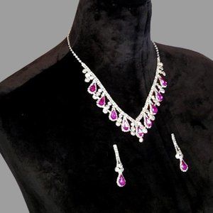 Pink Violet Necklace Set